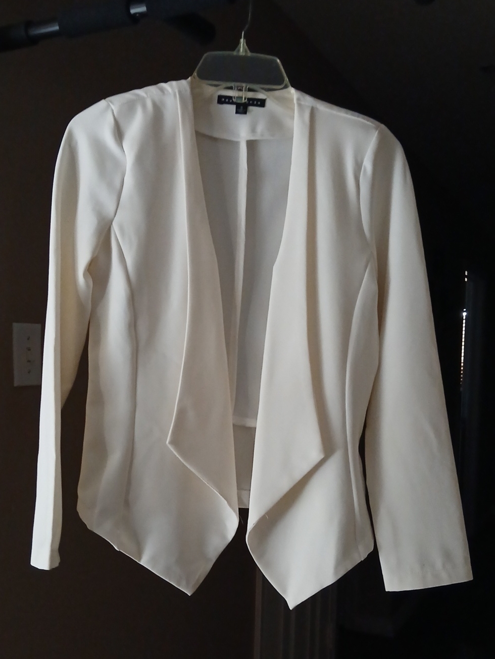 Haute Monde White Open Front Blazer Jacket.